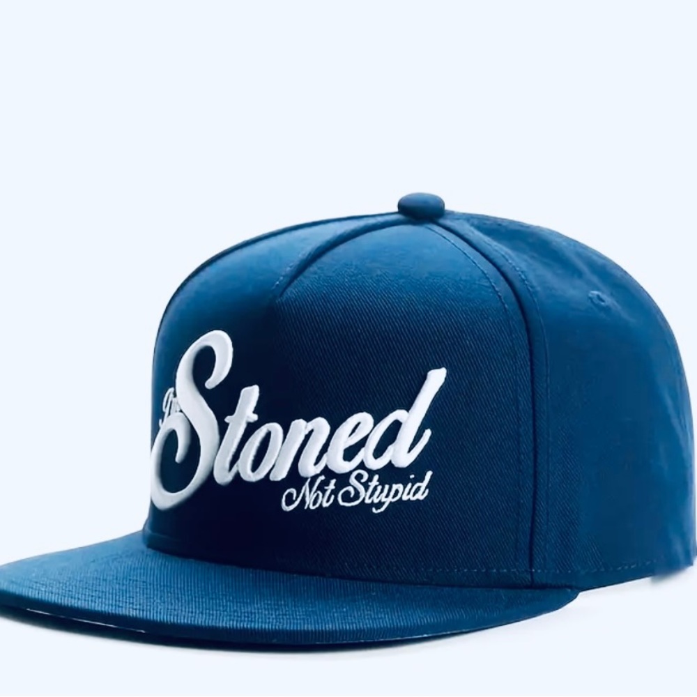 I’M STONED NOT STUPID SNAPBACK. ALL LETTERS ARE (Embroidered) ON THE HAT